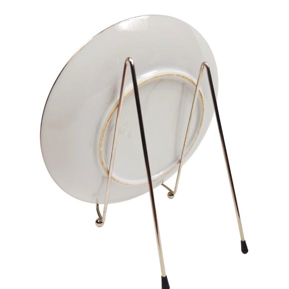 Antique Rose Floral Decorative Hand Painted Plate Gold Trim Unmarked 7.5" - Picture 3 of 7